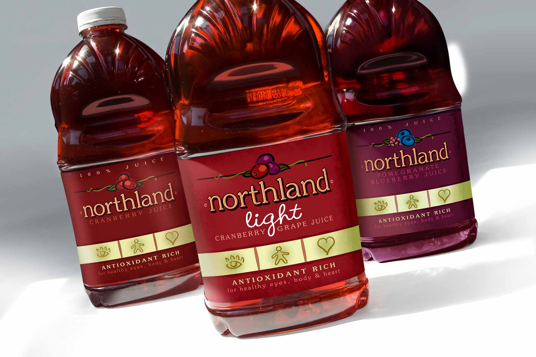 Packaging design for Northland Juices. Created for Workshop Branding.